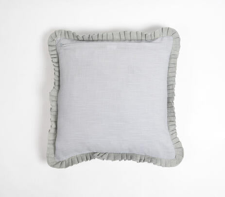 Dyed Monotone Grey Cotton Linen Cushion Cover