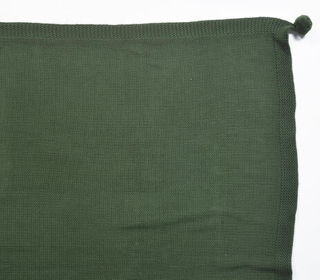 Knitted Cotton Seaweed Green Tasseled Throw