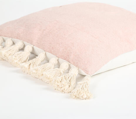Pastel Cotton Cushion Cover with Tassels