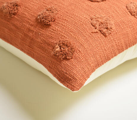 Polka Tufted Rust Orange Cushion cover
