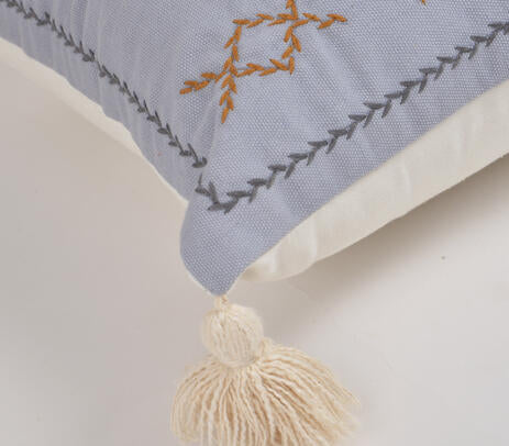 Powder Blue Embroidered Cushion cover