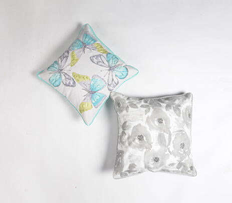 Greyscale Floral Cushion cover