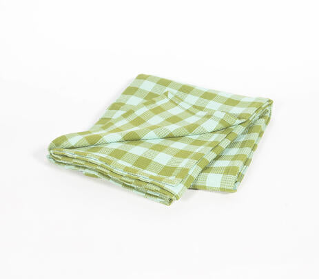 Yarn-dyed Chekered Lime Beach towel