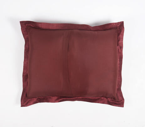 Solid Scarlet Silk Pillow cover with piping
