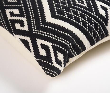 Geometric Monochrome Patterned Cushion Cover