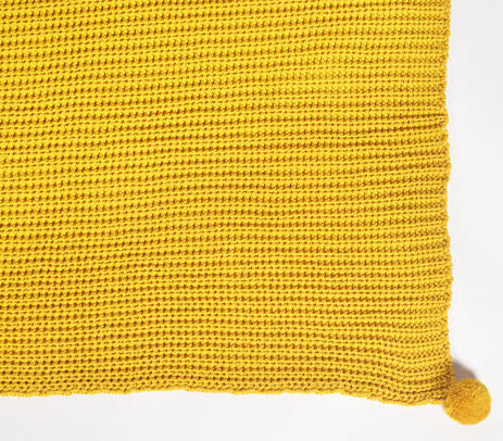 Knitted Cotton Pom-Pom Summer Throw