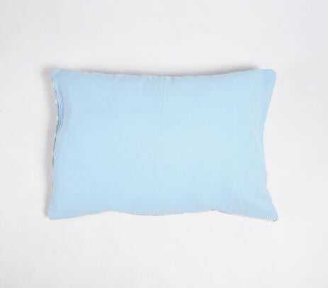 Trellis Patterned Powder Blue Lumbar Cushion Cover