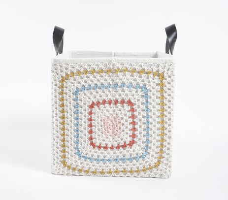 Crochet Square Cotton Foldable Storage Hamper