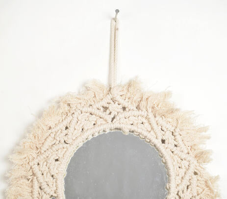 Deco Knots & Fringes Cotton Cord Mirror