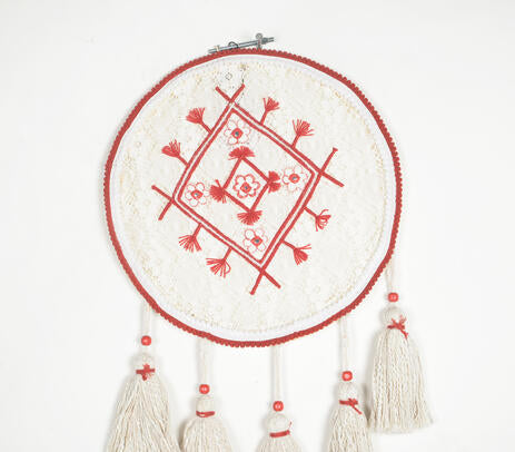 Embroidered Lace dreamcatcher with Tassels