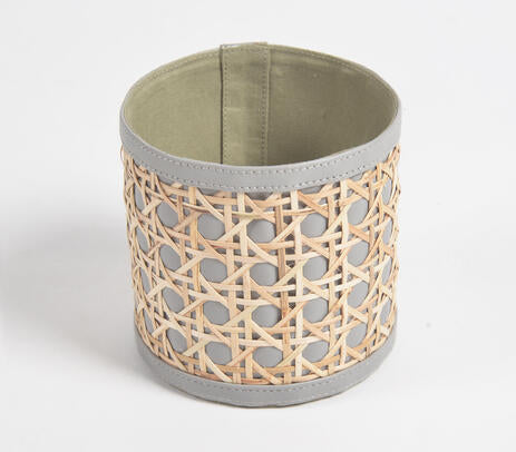 Faux Leather Grey Planter