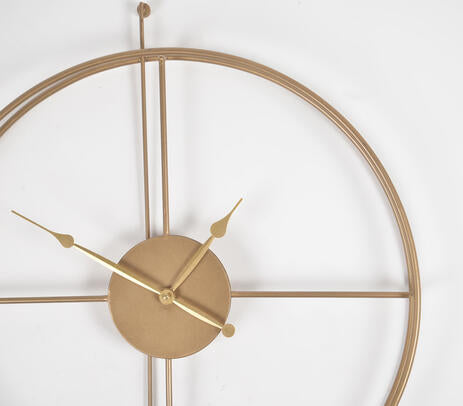 Minimal Round Metal Skeleton Wall Clock