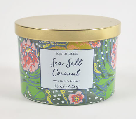 Sea Salt Coconut Scented Jar Candle with Lime & Jasmine