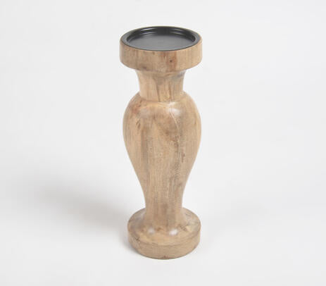 Classic Turned Wooden Candle Holder