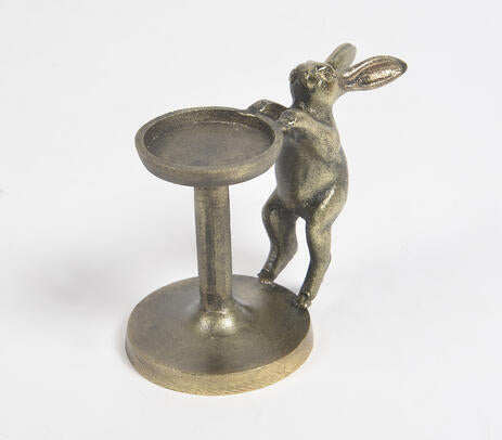 Cast Aluminium Easter Rabbit Tealight Stand