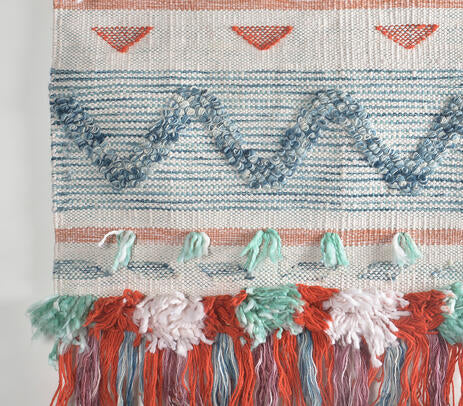 Coastal Handwoven Cotton & Wool Wall Hanging