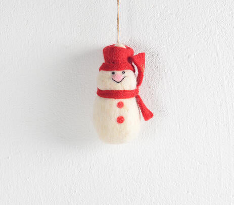 Christmas Snowman Felt Ornaments (set of 2)
