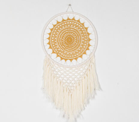 Crochet Mustard Mandala Dreamcatcher
