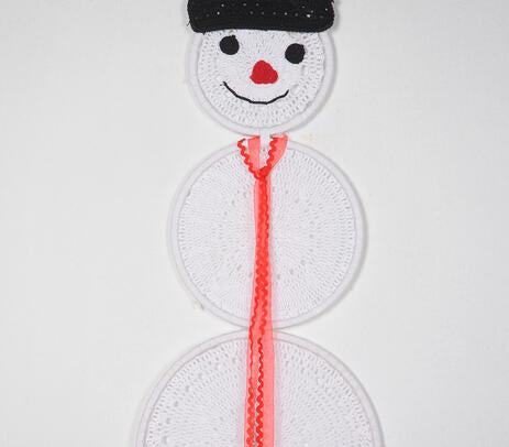 Xmas Snowman Crochet Wall Art