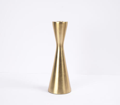 Gold-Toned Aluminium Hourglass Candle holders (set of 2)