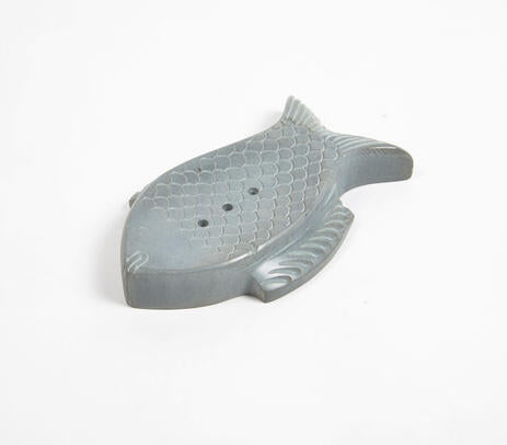 Hand carved Fish-Shaped Stone Soap Dish