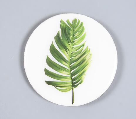 Enamelled Wooden Botanical Leaf Coasters (Set Of 4)
