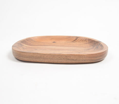 Hand Cut Acacia Wood Classic Serving Platter