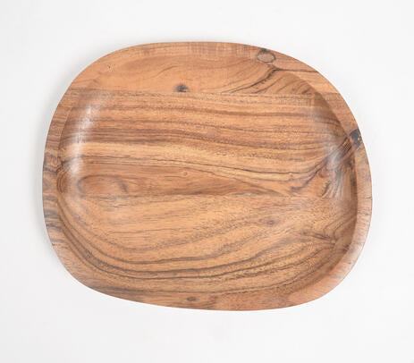 Hand Cut Acacia Wood Classic Serving Platter