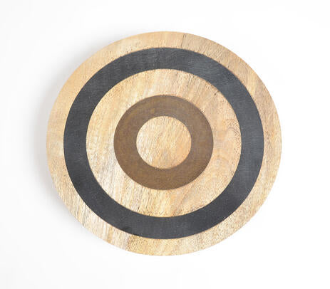 Concentric Circle Painted Wooden Cake Stand