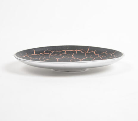Oval Black Textured Egg Plate