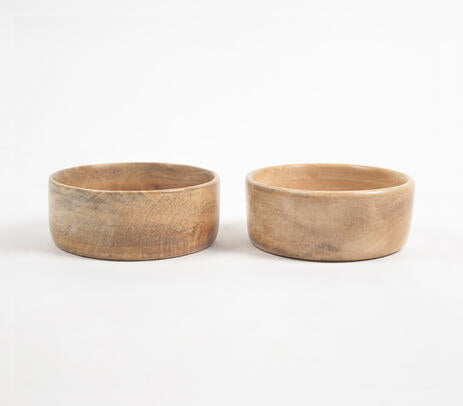 Classic Natural Acacia Wood Bowls (Set of 2)