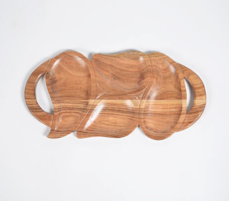 Hand Carved Wooden Fruits Shape Platter
