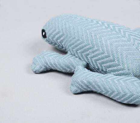 Embroidered Recycled Fabric Plush Frog Toy