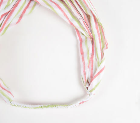 Pastel Watermelon Striped Block Printed Knot Hairband