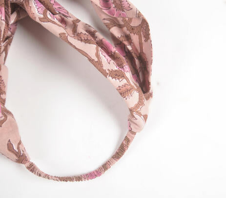 Floral Block printed Knot Hairband