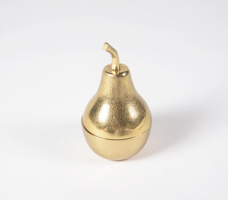 Gold-Toned Aluminium Pear Jewelry Box