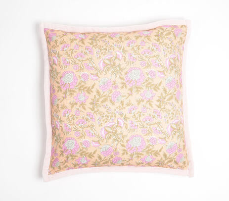 Floral Printed Cushion Cover with Piped Border