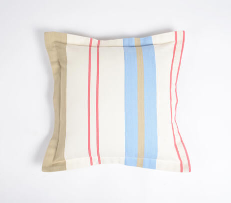 Printed Pastel Stripes Cotton Cushion Cover