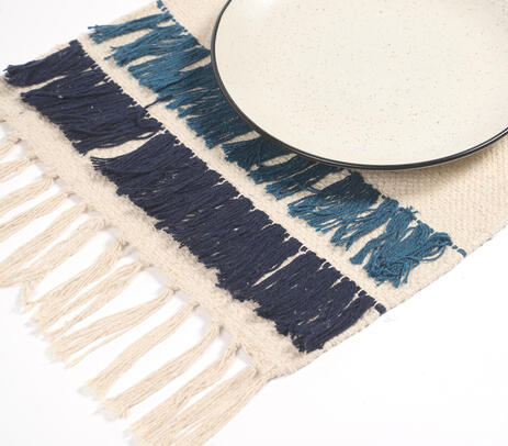 Handwoven Cotton Tasseled Placemats (set of 6)