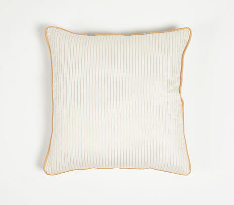 Handwoven Silk & Cotton Striped Cushion Cover