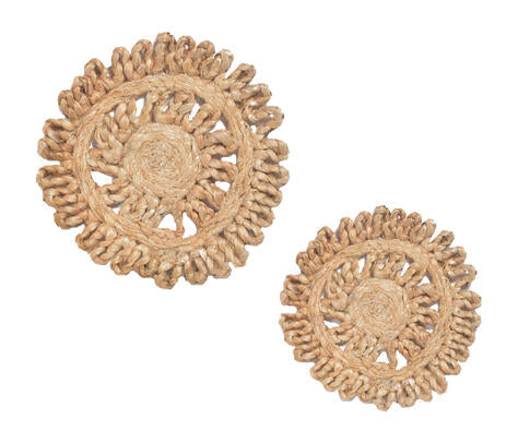 Braided Jute Floral Wall Art (Set of 2)