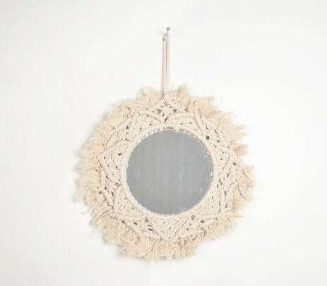 Deco Knots & Fringes Cotton Cord Mirror