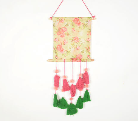 Botanical Printed Wall Hanging with Tassels