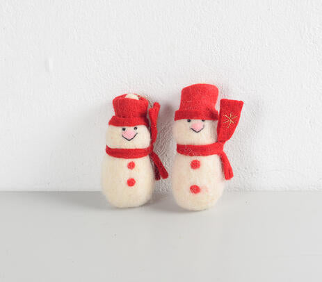 Christmas Snowman Felt Ornaments (set of 2)