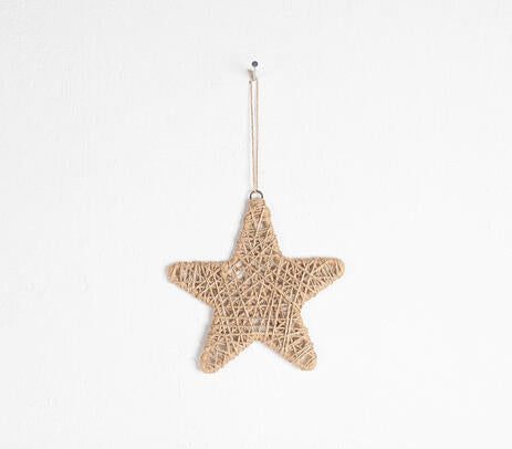 Hanging Jute Christmas Star Ornament