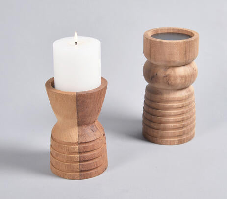Handcrafted Recycled Wood Candle holder