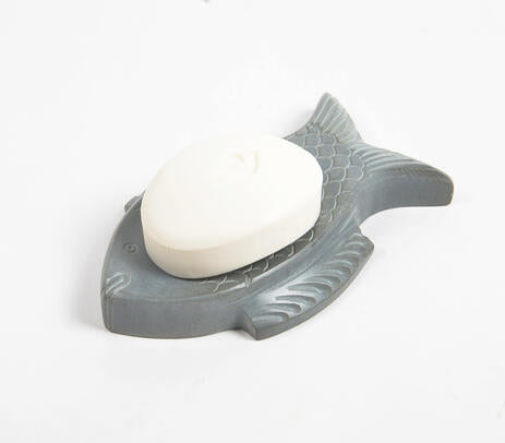 Hand carved Fish-Shaped Stone Soap Dish