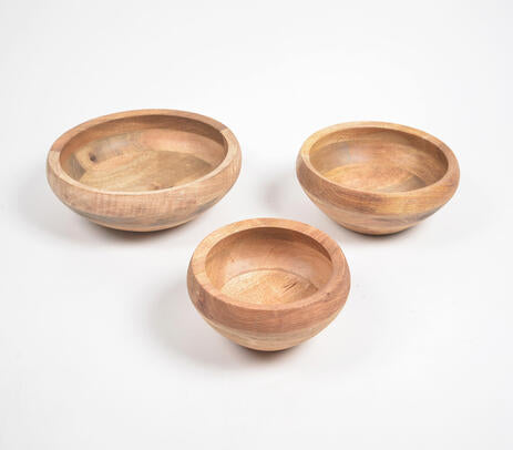 Turned Mango Wood Nesting Bowls (set of 3)
