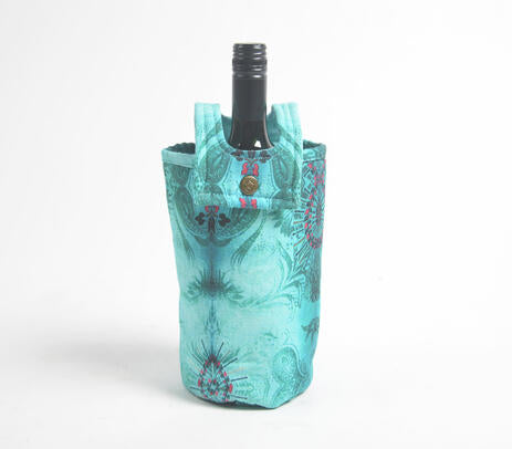 Tie & Dye Ocean fabric wine Bottle bag