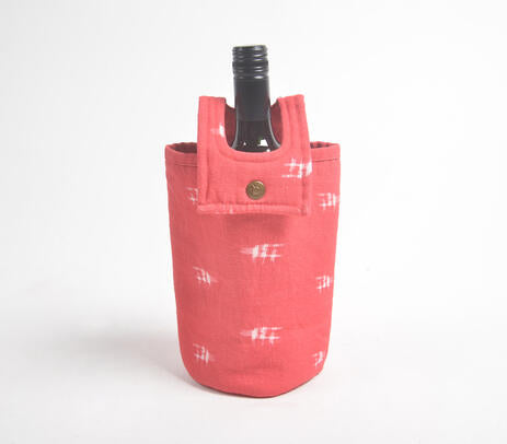 Red fabric wine Bottle bag